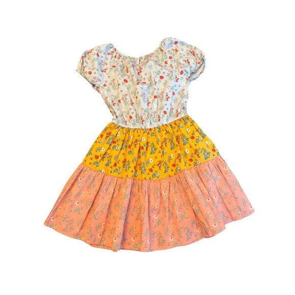 Peek Girls Floral Tiered Dress With Tassel Detail Size 6/7 Cottage Prairie Summe - Picture 4 of 4